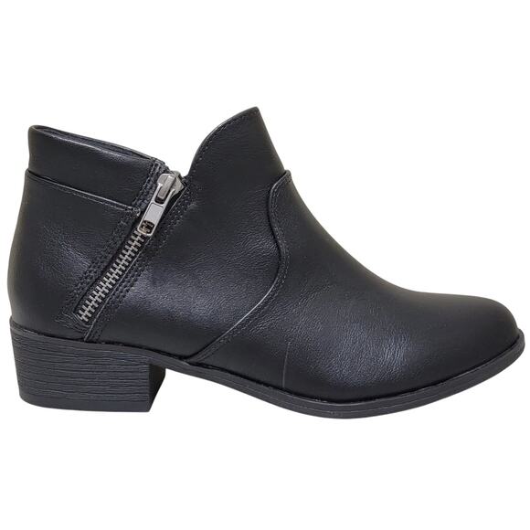 Sun+Stone Women Adelinee Block Heel Ankle Booties Size US 12M Black Smooth - Picture 2 of 4